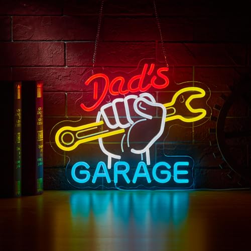 Dad's Garage Neon Sign for Wall Décor Garage LED Car...