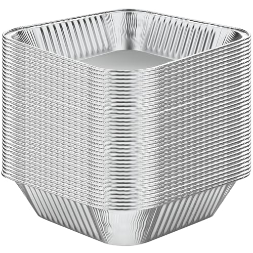WANBAO 30 sartenes desechables de aluminio para hornear, cuadradas, 20,3 x 20,3 x 5,1 cm, para catering, hornear pasteles, panes, brownies, pan, pastel de carne, lasaña