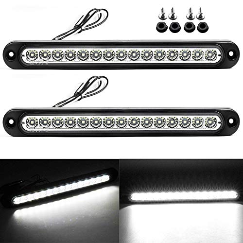 Image of 2 Pack 10 inch 15 LED Trailer Identification Light 9 to 30-volt, LED Turn Signal Stop Tail Lights Bar Strip Truck Rear Marker Lights IP67 Waterproof for Heavy Duty Marine Boats Trailers Trucks Pickups