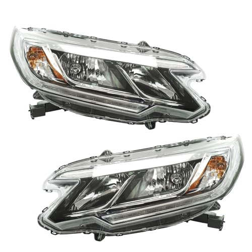Image of TRQ 2 Piece Headlight Assembly Set Driver & Passenger Side Compatible with Honda CR-V 2015-2016 EX EX-L HO2502161 HO2503161 33100T1WA01 33100T1WA31 33150T1WA01 33150T1WA31