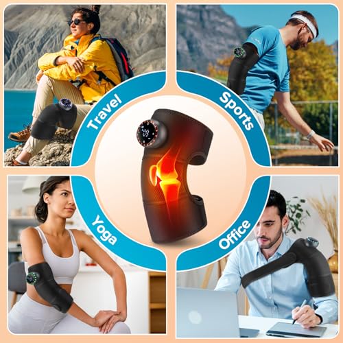 MOAJAZA Knee Massager, Heated Knee Brace Wrap with Vibration, Heating Pad with 5 Adjustable Intensity and Temperature for Knee/Elbow/Shoulder Relax, Arthritis/Joint Stiff/Muscle Strain - Image 5