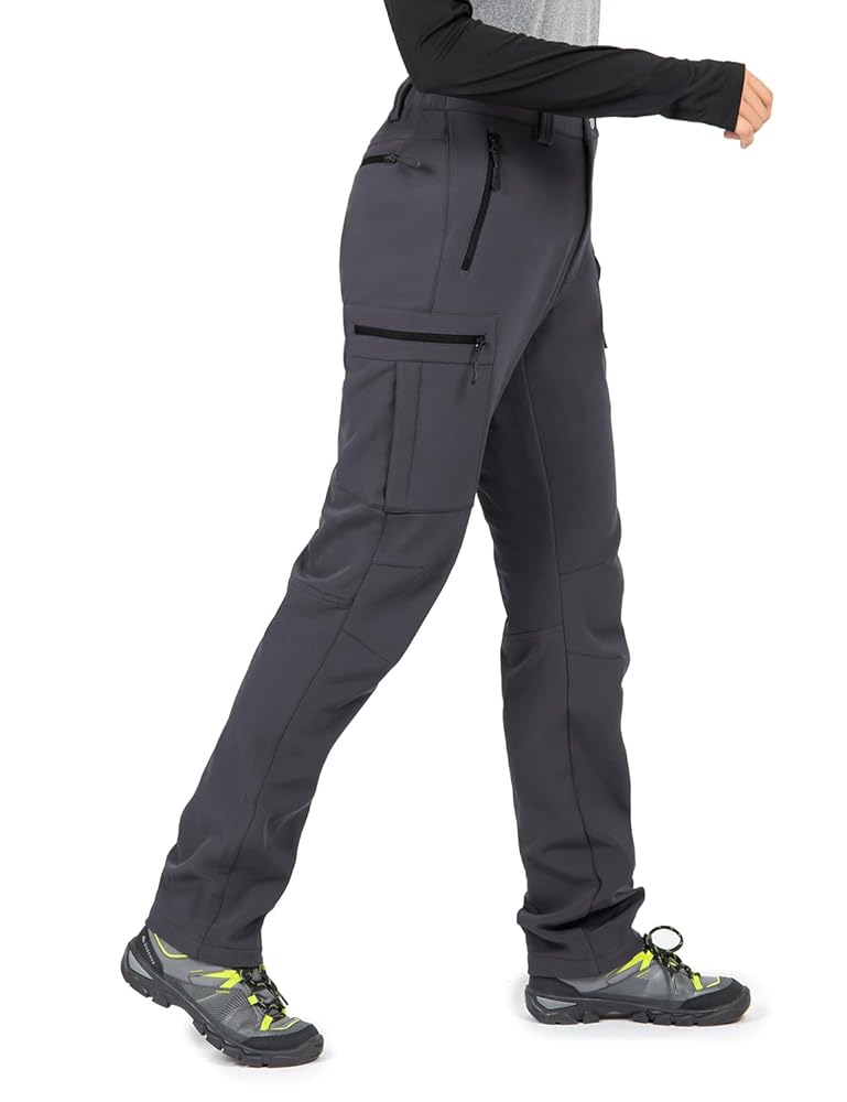 Fleece lined waterproof hiking pants for winter outdoor activities