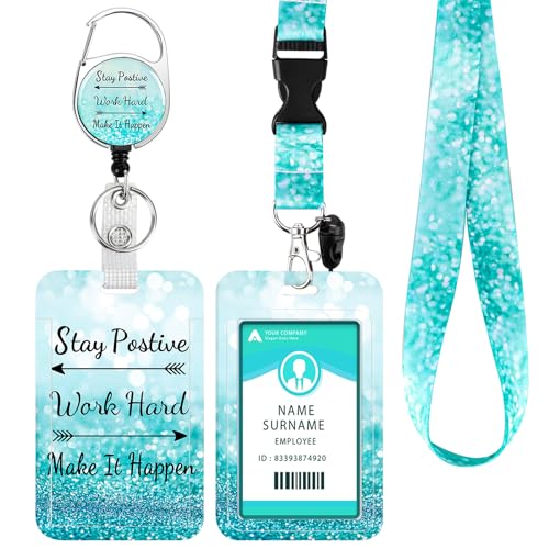 DUOUPA Cordón con tarjetero, correa para el cuello, cordón retráctil con cierre de mosquetón giratorio para profesores, enfermeras, médicos, estudiantes