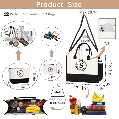 Bolso Tote de Lona Personalizado con Iniciales Bordadas miniatura 3