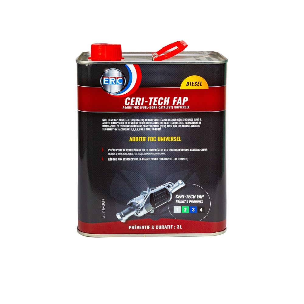 ERC - [Ceri-Tech FAP universal | Aditivo catalizador para motor Diesel | Reduce la temperatura de combustión | Preventivo y Curativo | Prolonga la vida útil del turbo | 3L
