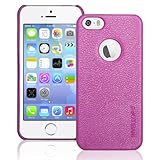INVELLOP iPhone SE Case, iPhone 5S case, iPhone 5 Case, Hot Pink Leatherette Case Bumper Cover for Apple iPhone 5 / 5S / SE