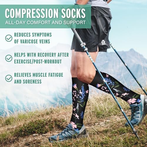 3 Pairs Compression Socks for Women & Men 15-20 mmHg - Best Support for Nurses, Running, Hiking, Recovery & Flight Socks - 2