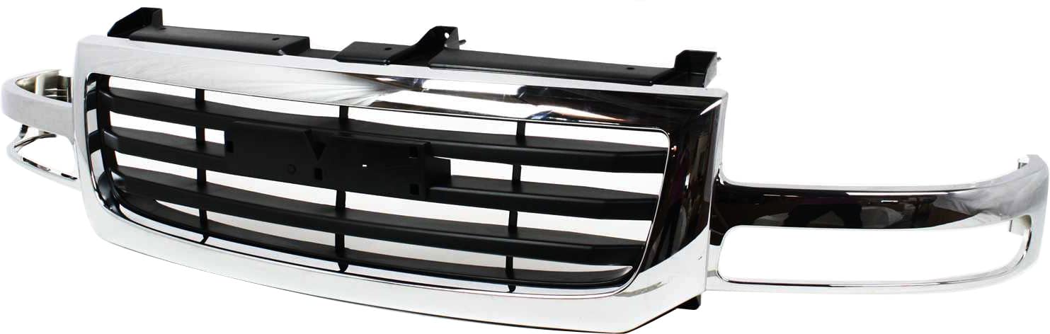 Black Front Grille For 2003-2007 GMC Sierra 1500 & 2500LD - Replaces 19130790, GM1200476