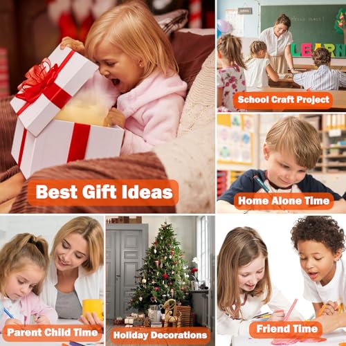 Kit de 240 peças, kit de chaveiro de plástico retrátil com 25 peças de papel retrátil + acessório, f