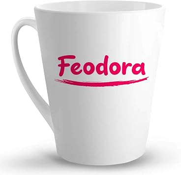 Makoroni - Feodora Name - 12 Oz. Ceramic LATTE MUG Coffee Drinking Cup, DesX54