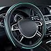 CAR PASS Colour Piping Leather Universal Fit Steering Wheel Cover,Perfectly fit for Suvs,Vans,Trucks,Sedans,Cars (Black and Mint)
