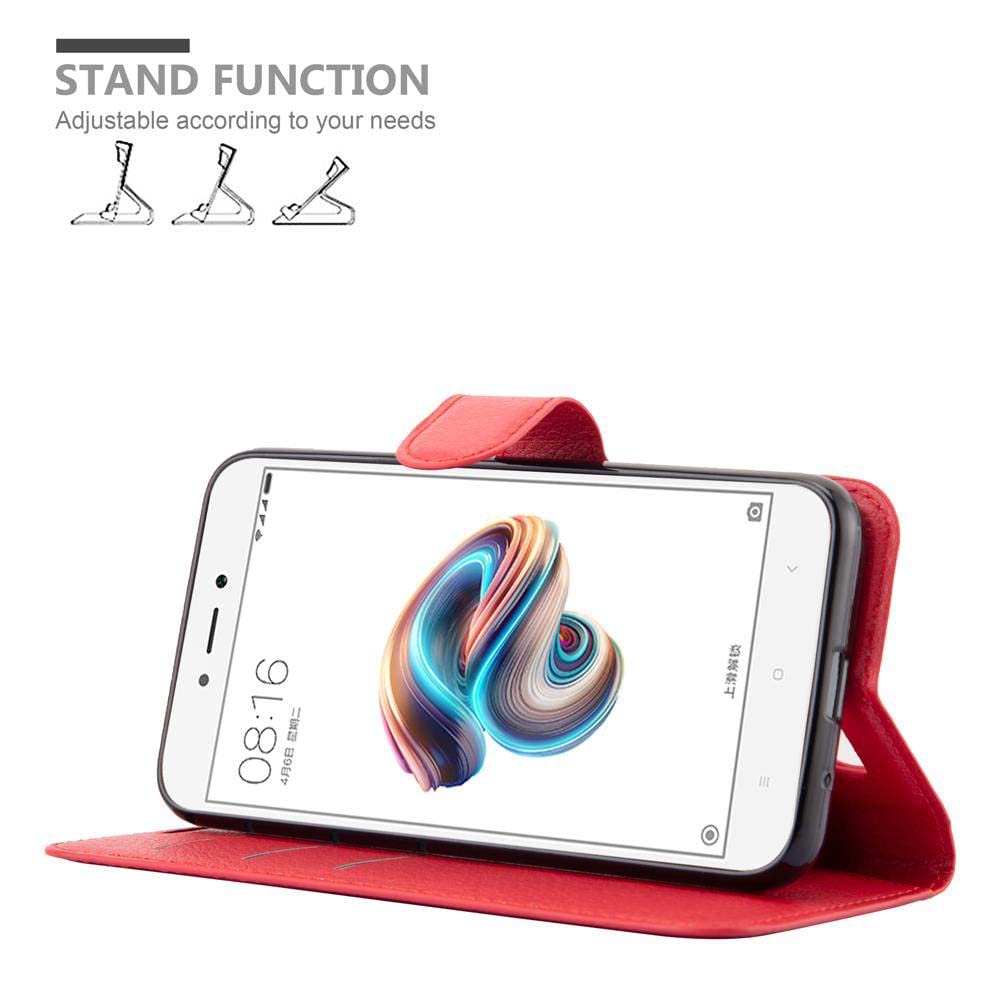 Cadorabo Custodia Libro per Xiaomi RedMi GO in ROSSO CARMINIO - con