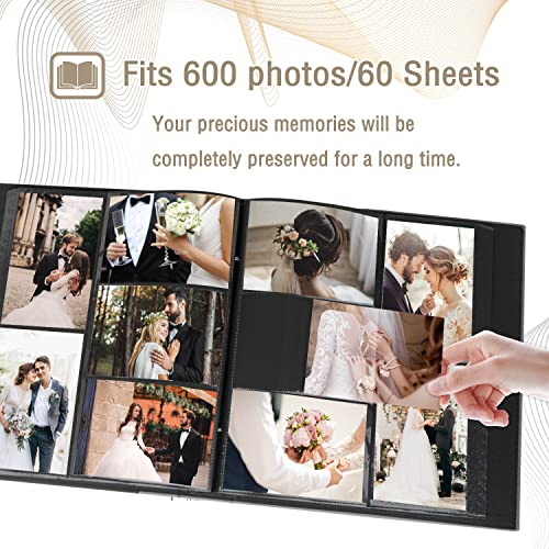 Miaikoe Photo Album 6x4 600 Pockets Slip in Large Capacity Album for Family Wedding Anniversary Linen Album Book Holds 600 Horizontal and Vertical 10x15cm Photos(600 Pockets - Image 4