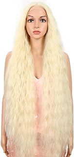 Style Icon 41” Lace Front Wigs Long Wavy Synthetic Wigs with Baby Hair Half Hand Tied 130% Density Wigs (41", 613)