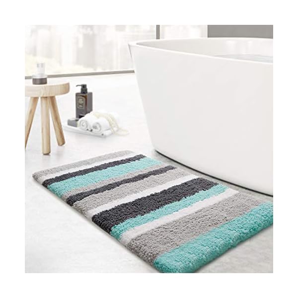 KMAT Luxury Rugs, 32in x20 In, Non-Slip Fluffy Soft Plush Microfiber Carpet, Machine Washable Quick Dry Ultra Shaggy Bath Mats for Tub, Bathroom and Shower, Green-Grey KMAT Luxury Rugs, 32in x20 In, Non-Slip Fluffy Soft Plush Microfiber Carpet, Machine Washable Quick Dry Ultra Shaggy Bath Mats for Tub, Bathroom and Shower, Green-Grey