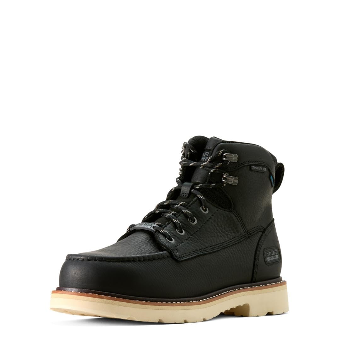Photo 1 of ARIAT Men's Rebar Lift 6" Waterproof Composite Toe Work Boot, Black, 11 Wide