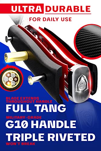 Dalstrong Hybrid Cleaver & Chef Knife - 12 Inch Extra-Long Blade - Shogun Series Elite - The 'Crixus' - Japanese Aus-10V Super Steel Kitchen Knife - Black Handle - Razor Sharp Knife - W/Sheath #TOP2