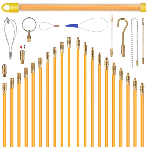 EFUTURETIME 10 x Guia Pasacables Profesional 1m (Ø 4mm x 4, Ø 6mm x 6) Aguja Flexible de Fibra de Vidrio, Guia Cable Puller con 9 Accesorios
