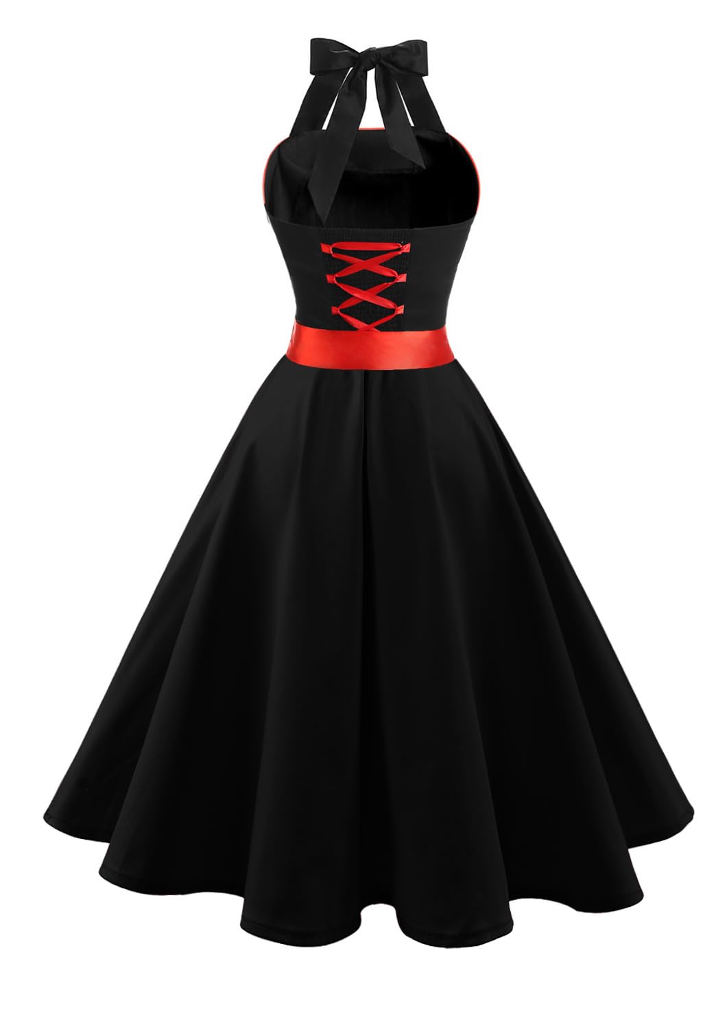 Sexy Robe Rétro Vintage Femme Année 40 50 60 Robe de Cocktail Rockabilly Décolleté