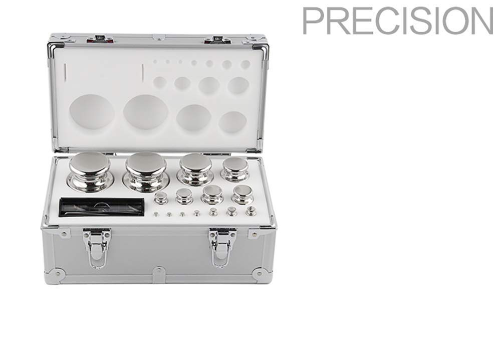 Huanyu Pesos de calibración de clase F1 1mg-2kg 27pcs acero inoxidable ECO caja de aluminio (1mg-2kg 27pcs)