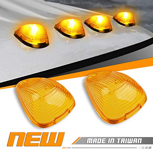 Hercoo Led Roof Lights Lenses Amber Cab Marker Clearance Running Compatible With 1999-2016 Super Duty F250 F350 F450 F550 Aftermarket Replacement #TOP2