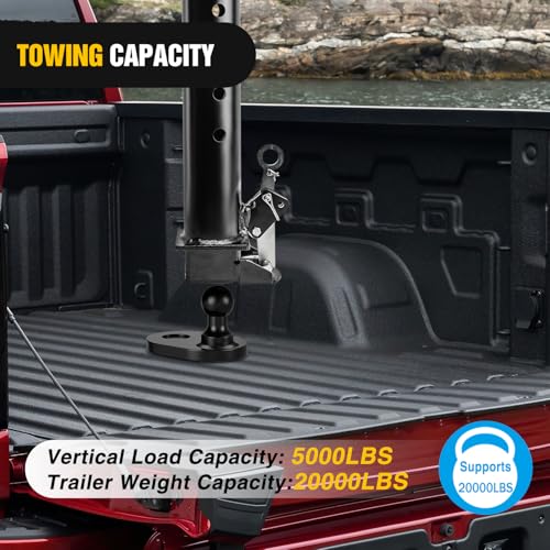Image of Nilight Gooseneck Ball Extender - GNXA4085, 4 inch Offset Ball Compatible with B&W Trailer Hitches Turnoverball Heavy Duty 2-5 /16 Inch Ball 20000 lbs GTW 5000 lbs VTW