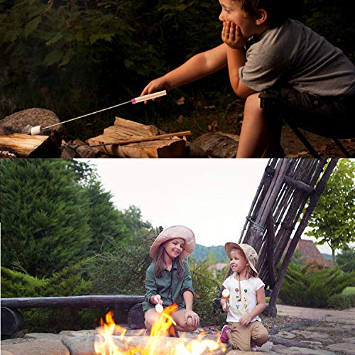 Suelasi Marshmallow Roasting Sticks 8 Pack Extendable 32 Inch Telescoping Marshmallow Skewers & Hot Dog Forks With Wooden Handle Storage Bag For Campfire Bbq Backyard Fire Pit #TOP4