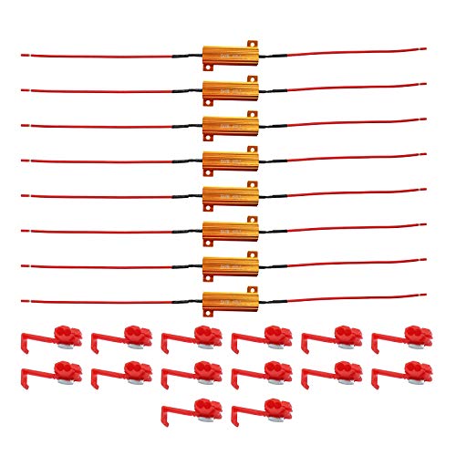 8-Pack 50W 6Ohm LED Load Resistors, Automotive Replacement Resistors for Flickering LED Turn Signal Light & LED License Plate Lights & DRL - Image 4