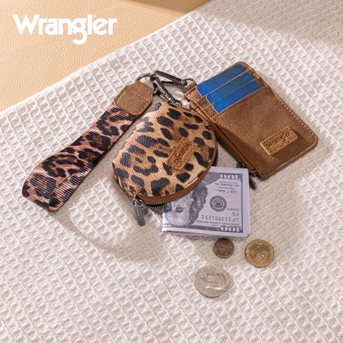 Image of Wrangler Keychain Wristlet Wallets for Women Western Dual Pouch Wristlet Credit Card Holder Wallet