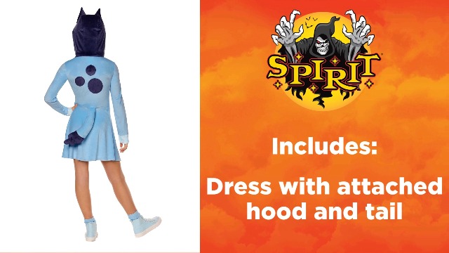 Disfraz Infantil Bluey con Capucha para Niñas miniatura 3