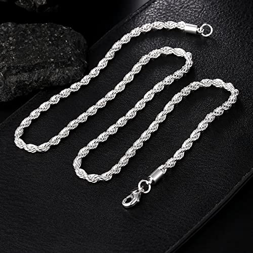 Collier maille corde argent 925 de qualité supérieure