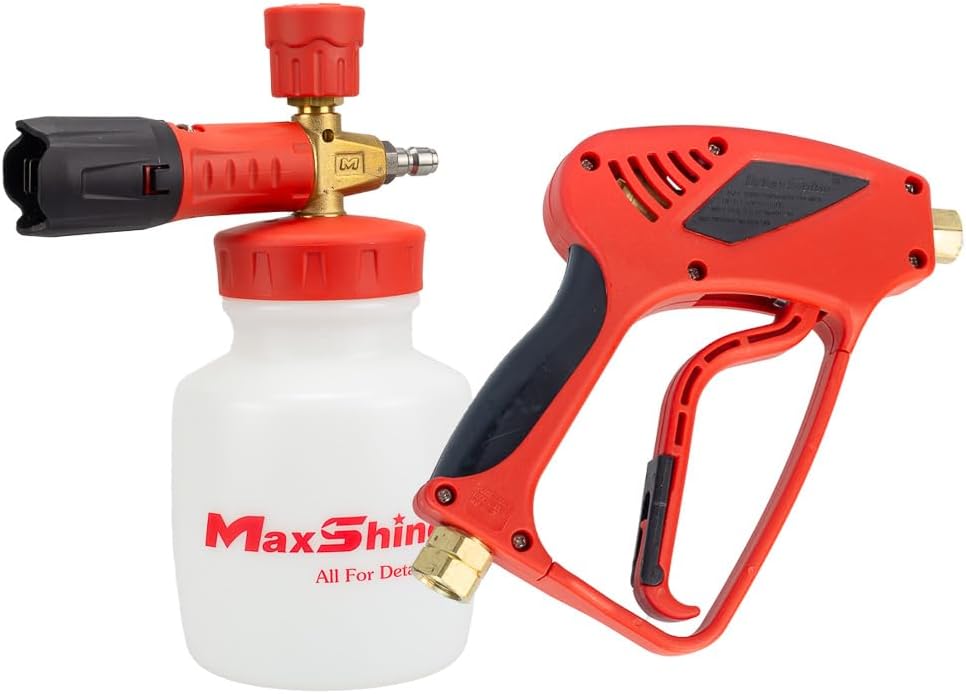 Maxshine Detailing Pressure Washer Foaming Starter Kit SHK01 | Cannon & Gun, White | 35oz Foam Cannon, 5000PSI Pressure Gun | Thick Foam Cleaning for Cars, Trucks, Home Surfaces
