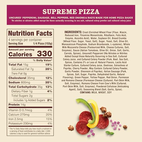 Image of Rao's Made For Home Supreme Frozen Pizza, 21.6 Oz Box