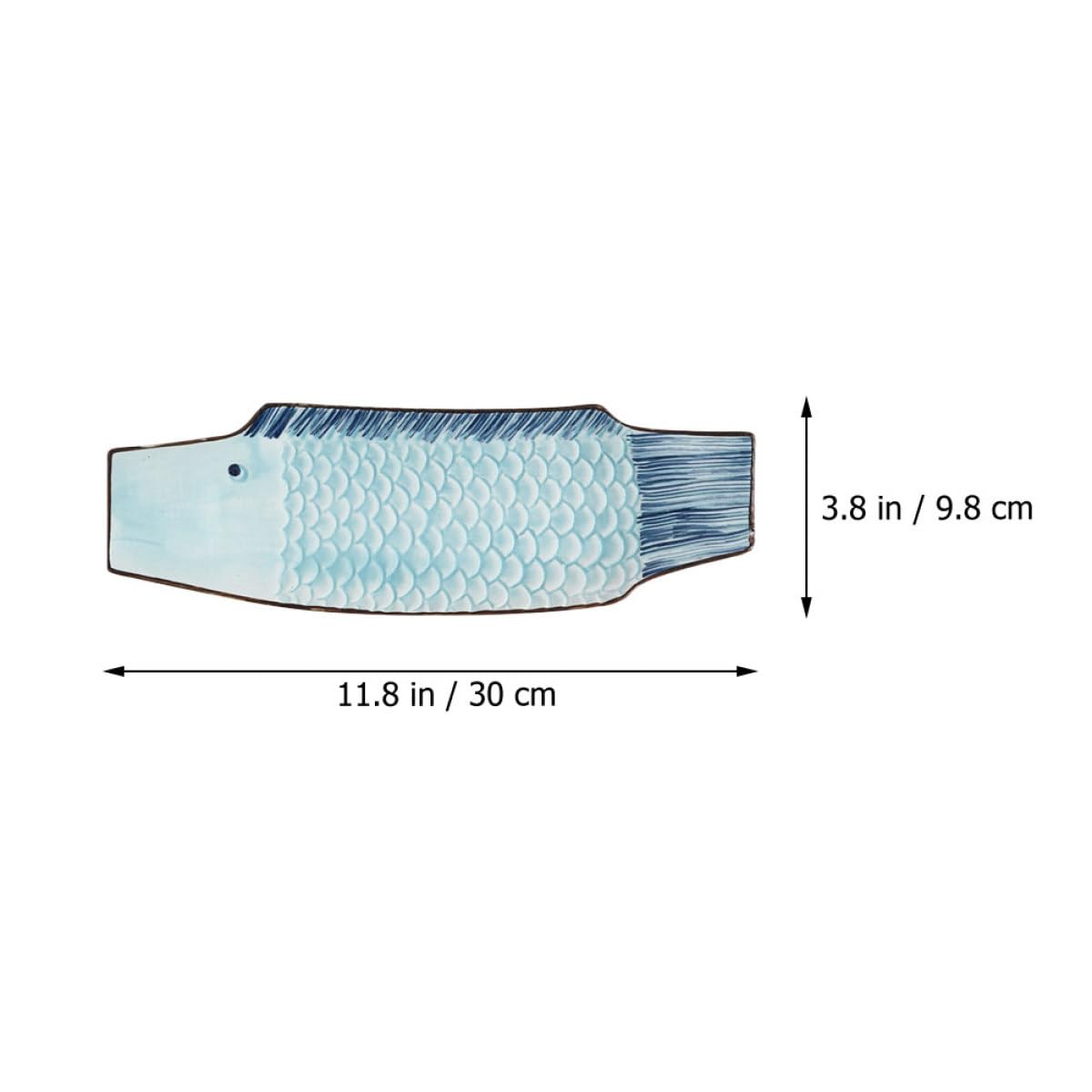 ULTECHNOVO Plat de Service à Sushi Facile à Nettoyer et Ranger Forme Poisson Design Japonerie Classique en Céramique pour Restaurants et Décorations Élégantes