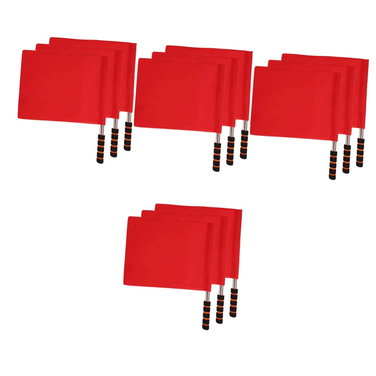Mipcase Banderas De Árbitro Acero Inoxidable Con Mango Antideslizante Para Señalización Deportiva De Fútbol Y Atletismo Rojo 3 Piezas X 4