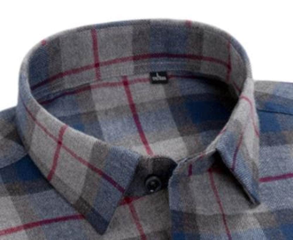 HGJH Hemdjacke Herren, Herren Langarm Flanellhemd Thermohemd Gitter Grau Hemd Baumwollhemd Herren Slim Fit Holzfäller Bequem Karierte Hemdjacke Lässiges Arbeitshemd Für Herren Jungen