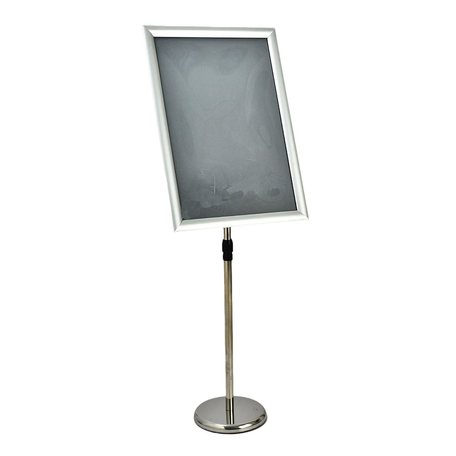 Soporte de cartel de Pedestal de alta resistencia ajustable, marco de señalización de pie para menú A3, exhibición publicitaria A2 Silver Right-angle style