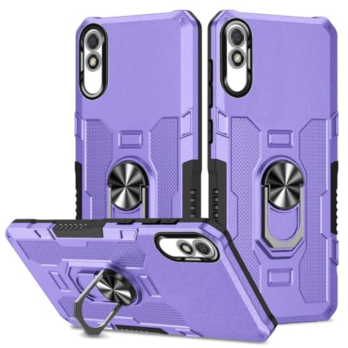 Coque Xiaomi Redmi 9A antichoc rigide PC avec anneau rotatif violet