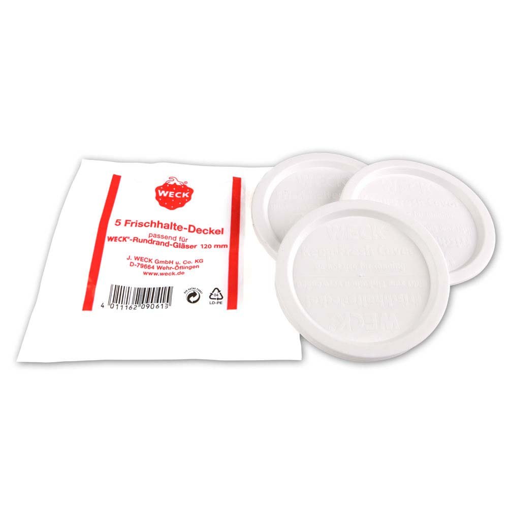 Weck White 5 X Stay Fresh Covers. Diameter = 120Mm