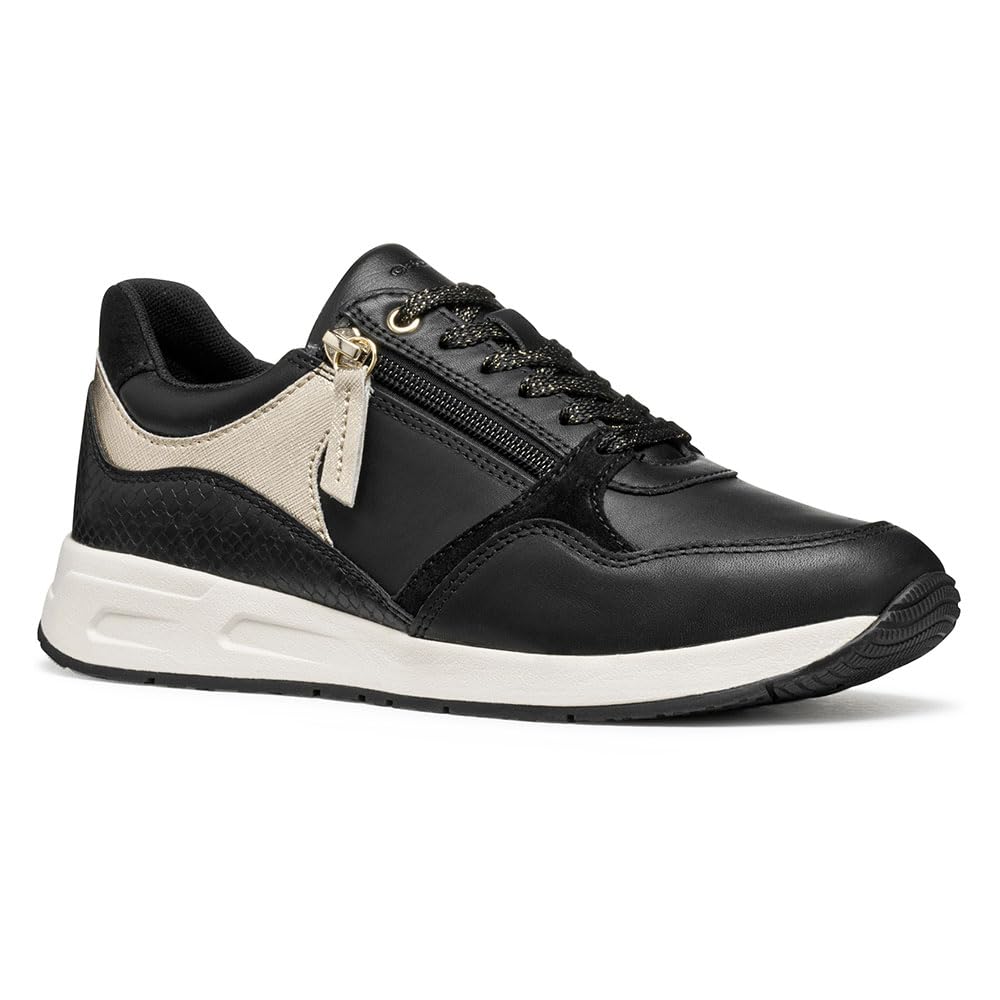 Geox Women's D Bulmya Trainers, Black, 6 UK