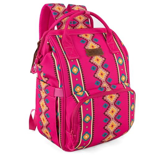 Image of Wrangler Aztec Backpack Organized Daypack Travel Baby Bag with Stroller Strap and Side Bottle Pockets WG2204-9110HPK