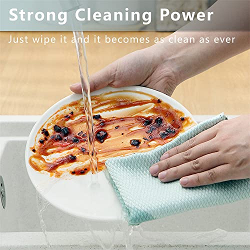 Shiny Wipes Cleaning Cloths, Shiny Wipes Microfiber Glass Cleaning Fish Scale Cloth, Streak Free - Lint Free Multicolor Kitchen Cleaning Towels Reusable (11.8 * 11.8 Inch, 10Pcs Mixed Color) #TOP2