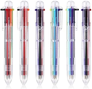 Cobee 6-in-1 Multicolor Ballpoint Pens, 6 Pieces Retractable Ballpoint Pen 0.7mm Multicolor ink Pens for Office School Supplies Students Gift 