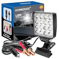 UCINNOVATE LED Boat Spotlight, 2 Way Power Clip on Super Bright Headlights Boat Spreader Square LED Pod 48W 12V Marine Lights for Kayak Bass Jon Fishing T-Top Deck Dock Truck Car Lights 4X4 SUV