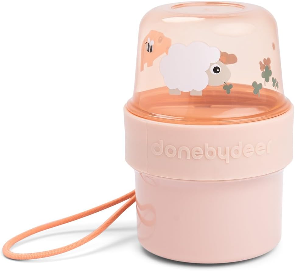 Done by Deer Caja alimentos doble S Tiny farm Rosa