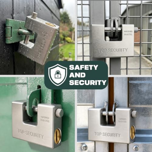 Pad Lock 94MM Heavy Duty Aluminum Core,25MM Thick,9.8MM Shackle with 5 Keys by CDC DIGI - Used condition - Image 5