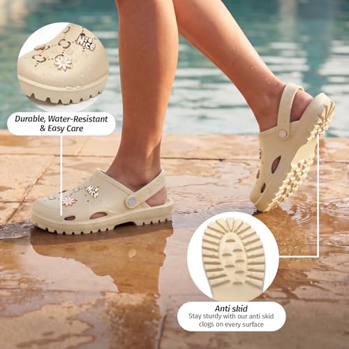 Image of YOHO Women's Clogs Mimo with Charms | Lightweight, Soft on Skin, Comfortable & Waterproof Monsoon Sandals | Everyday Use Footwear for ladies & Girls