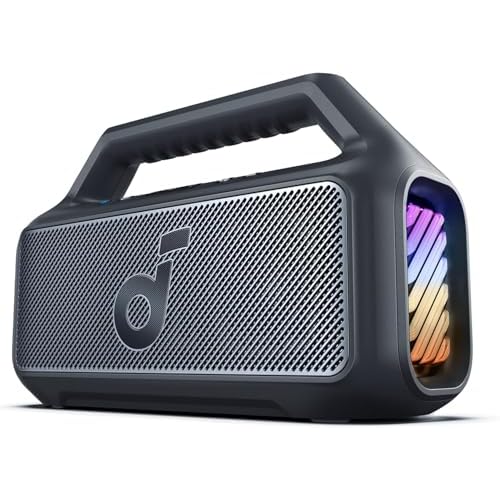 soundcore Anker Boom 2 Bluetooth Speaker, Outdoor Speaker with 80W, Subwoofer, BassUp 2.0, 24H Playtime, IPX7 Waterproof, Floatable, RGB Lights, Custom EQ, USB-C, Portable for Camping, Beach