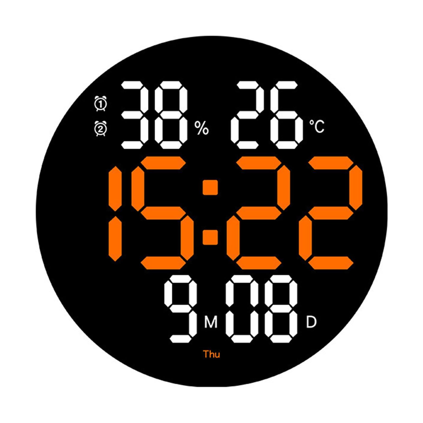 Reloj Despertador LED Moderno con Control Remoto, Pantalla de 10 Pulgadas, Reloj de Pared Digital de fácil Lectura, Pantalla Clara