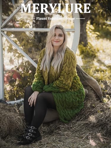 MERYLURE Plus Size Tights for Women Up To 6x, Semi Opaque Control Top Nylon Pantyhose, High Waist Solid Stockings 6